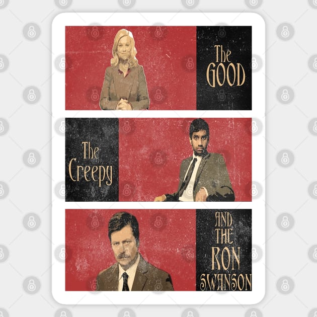 The Good...The Creepy..AND THE RON SWANSON Sticker by kurticide